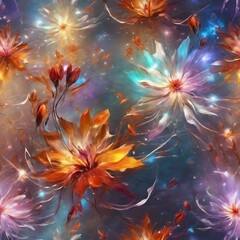 abstract mystical flowers, contemporary art, detailed, high resolution
