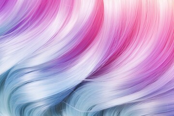 Unicorn style colored long wavy hair texture close up.