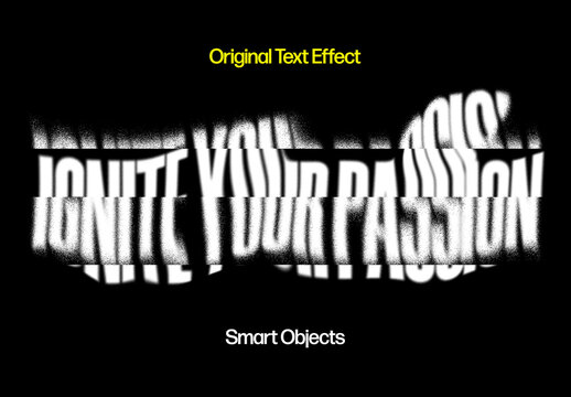 Grunge Displacement Text Effect Mockup