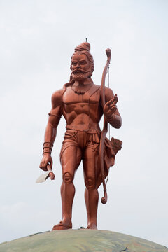 21 Ft. tall statue of Lord Parashuram, Burondi village, near Dapoli, Ratnagiri, Kokan, Maharashtra, India.