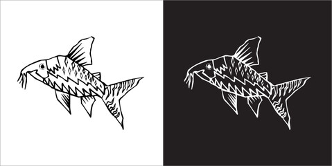 Illustration vector graphics of fish icon