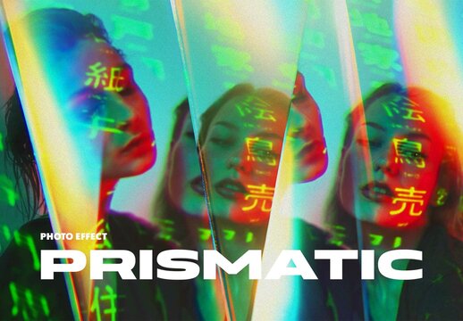 Triangle Prism Photo Effect Mockup With Generative AI
