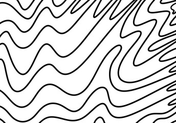 "Curling Curves: Abstract Artwork with Elegant Black and White Lines. Mesmerizing blend of intricate curls and curves, showcasing the beauty of monochromatic contrast. Perfect for modern designs.