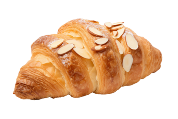 almond croissant on a white background isolated PNG