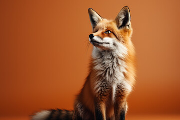 Abstract and minimal portrayal of a fox in a curious pose, conveying a sense of playfulness and simplicity.