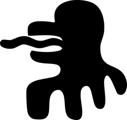 Vector silhouette of Alien on white background
