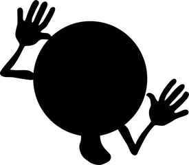 Vector silhouette of Alien on white background
