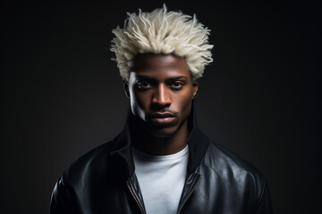 Obraz premium Photography of a nice groomed man made with generative ai isolated on dark black background