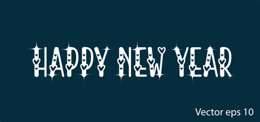 Happy New Year Stylish Text Design illustration
