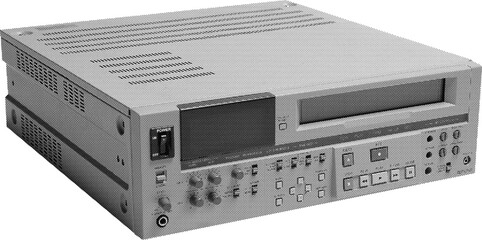Obraz premium Retro halftone video cassette recorder
