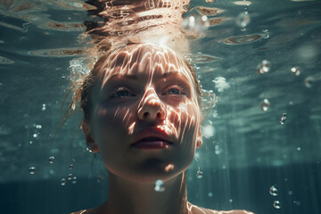 Unterwasserportrait einer Frau