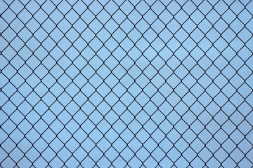 chain link fence grid metal steel aluminium wire mesh, modern art design, backgrond wallpaper black blue area