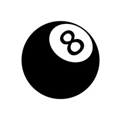 billiard ball icon number eight on white background
