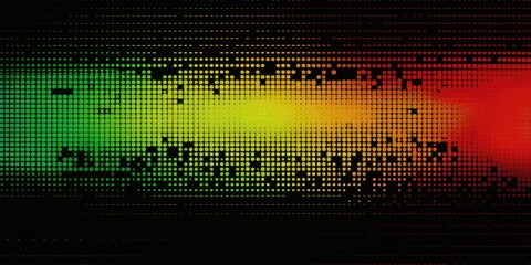 A green background with a red pattern, in the style of early computer art, vhs, light black and yellow, macro perspectives, pointillist dotting, exaggerated expressions, 