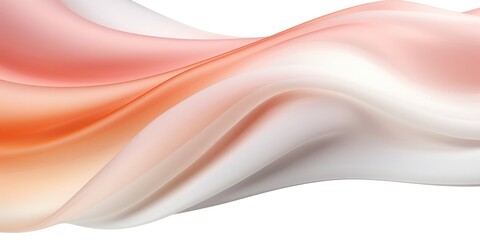 A peach silk with a pink overlay isolated on a white background, in the style of futuristic chromatic waves, georg jensen, dark white and light beige, rendered in cinema4d,
