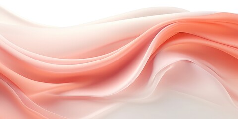 A peach silk with a pink overlay isolated on a white background, in the style of futuristic chromatic waves, georg jensen, dark white and light beige, rendered in cinema4d,