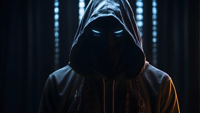 Hacker in the Shadows, a Mysterious Glimpse into the Digital World.
BlackHat Hacker, Cybercriminal, Dark web, Anonymous 