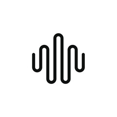 Sound wave icon isolated on transparent background