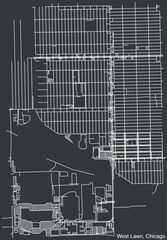 Detailed hand drawn navigational urban street roads map of the WEST LAWN COMMUNITY AREA of the American city of CHICAGO, ILLINOIS with vivid road lines and name tag on solid background