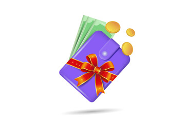 A Christmas gift, an accumulation, a donation. Vector illustration. A symbol, an icon.
