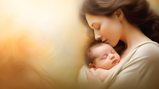 Mother and Newborn Bliss: Background Image.