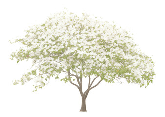 Dogwood tree isolated on white