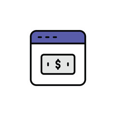 Online Payment icon design with white background stock illustration