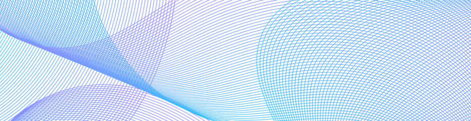 Fototapeta premium Abstract background with waves for banner. Web banner size. Vector background with lines. Element for design isolated on white. Blue. Water, ocean. Winter, Christmas