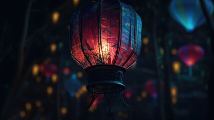 Obraz na płótnie Canvas Lantern illustration for Taiwanese festival celebration