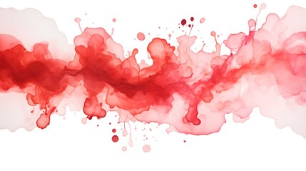 Red Watercolor Blobs on White Background. Artistic Presentation Background