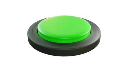 Green off button render on white background.