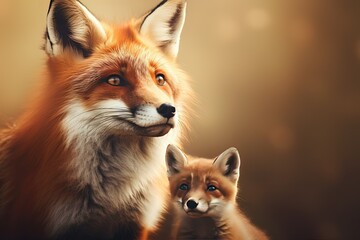 Obraz premium Animal, Mother and Child.