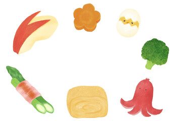 賑やかなお弁当のおかずフレーム