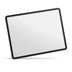 Modern black tablet with blank horizontal screen isolated on white background 3D Rendering