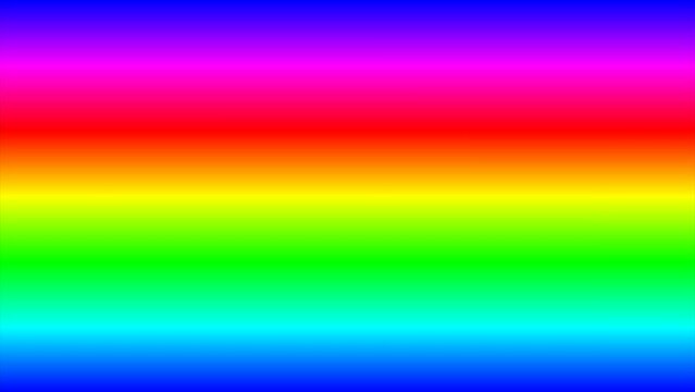 鮮やかな虹色のグラデーションパターン　横縞