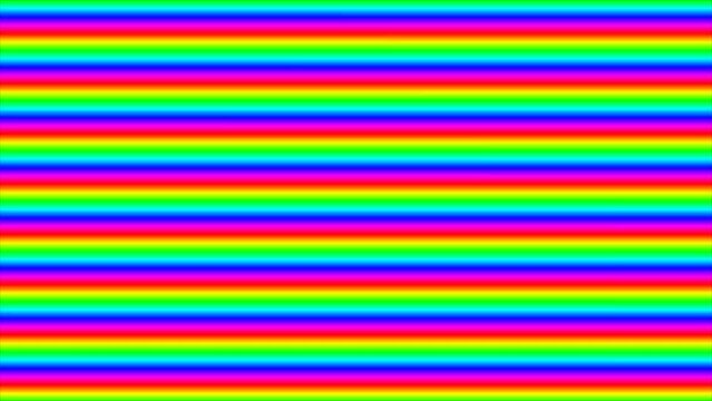 鮮やかな虹色のグラデーションパターン　横縞