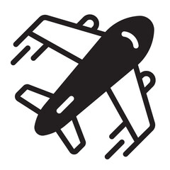 airplane glyph icon