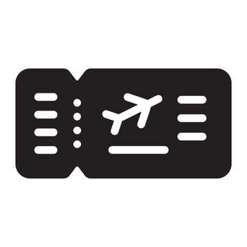 plane ticket glyph icon