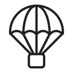 Tuinposter parachute line icon © ajat