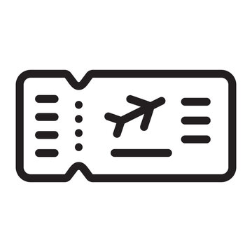 plane ticket line icon