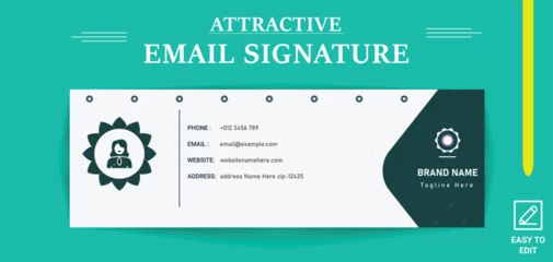 Fotobehang Modern and minimalist email signature or email footer template, Creative Email Signature Design 2024, email signature design 2024 © Humaun