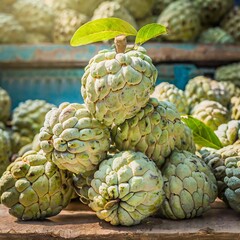 Fototapeta premium Healthy Fruits Sitafal or custard apple