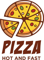 logo design graphic pizza slice illustration