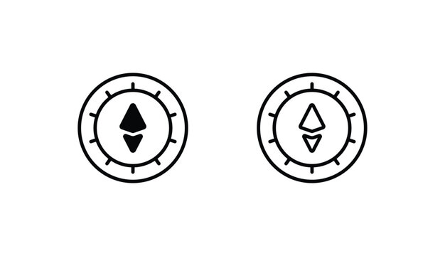 Etherum icon design with white background stock illustration