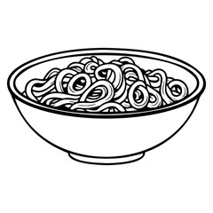 Noodle in a bowl Vector illustration, Generative AI.