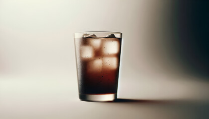 a cold drink with condensation glistening down the tumbler
