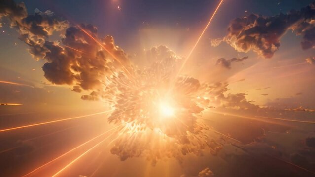 3d explosion with light background