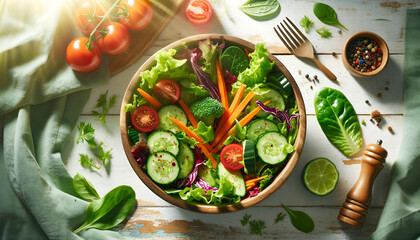  A vibrant bowl of mixed salad