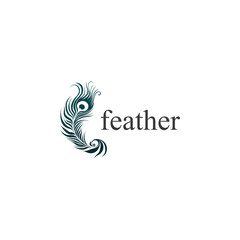 feather logo on white background. Vector illustration for tshirt, website, print, clip art and poster