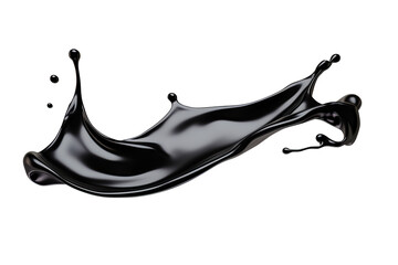 Black paint or ink splash. Ai art. Cutout on transparent	